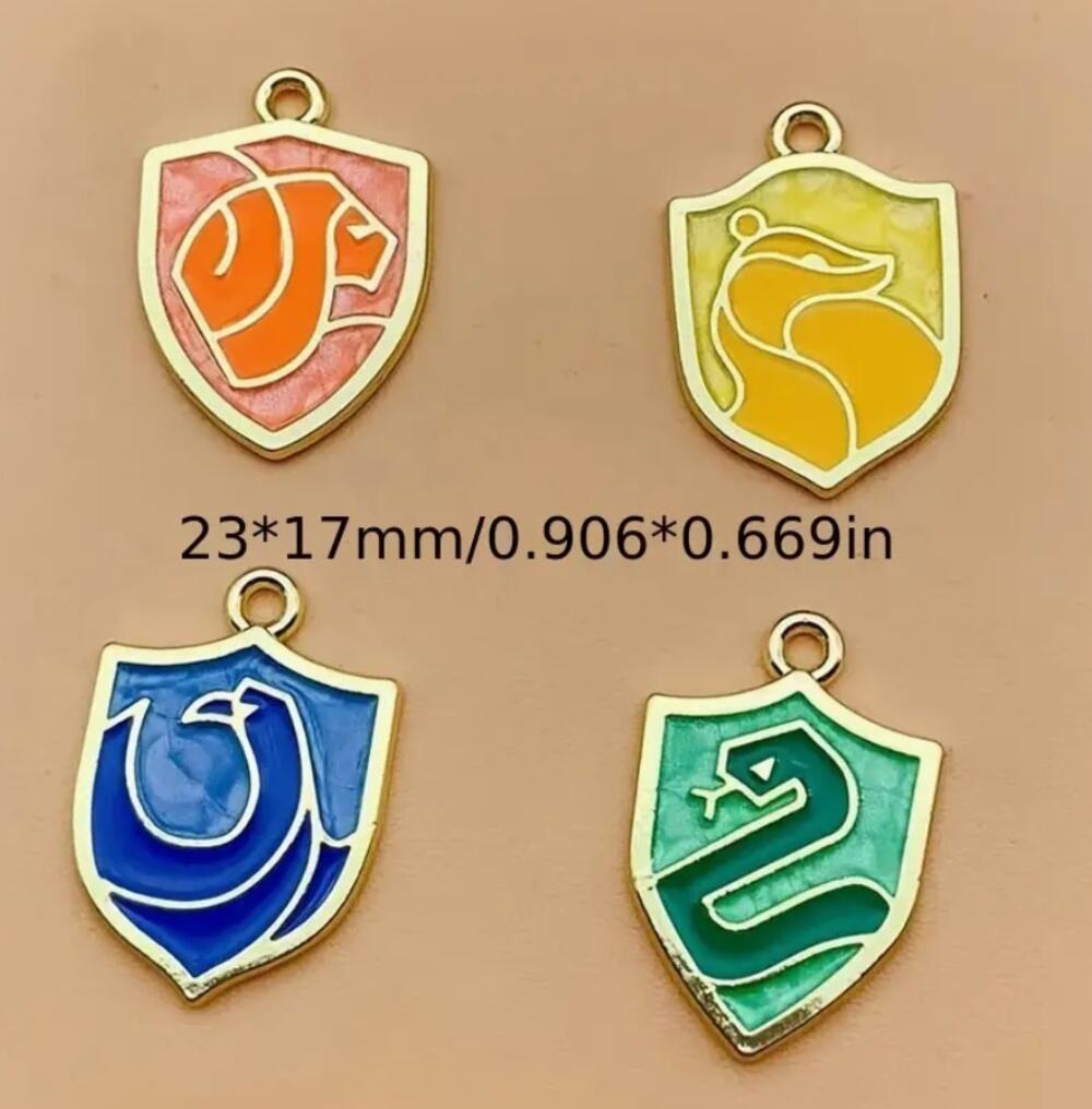 4 Harry Potter Hogwarts Enamel Necklace Pendant 113-1